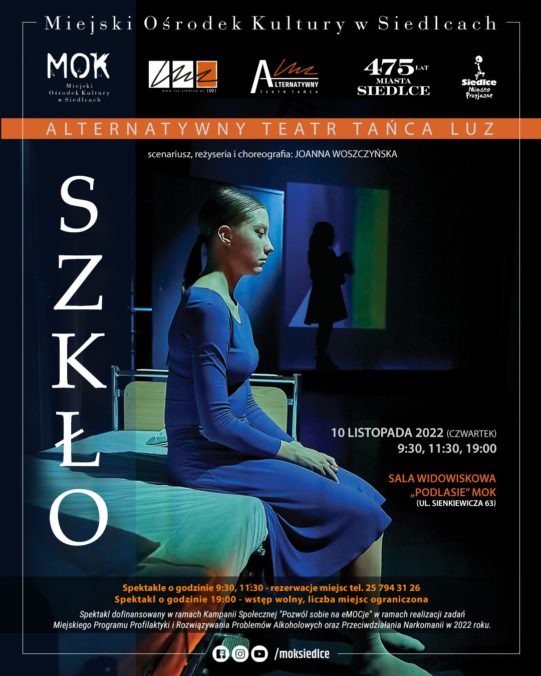 UM Siedlce: Szkło - Spektakl Alternatywnego Teatru Tańca LUZ