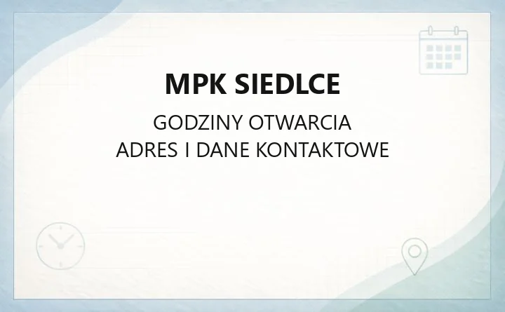 MPK Siedlce - kontakt, cennik biletów, karta miejska i usługi dodatkowe