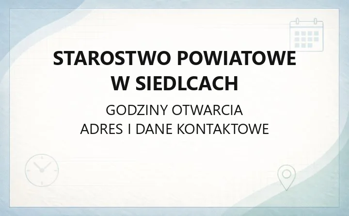 Starostwo Powiatowe w Siedlcach - kontakt, wydziały, godziny i rejestracja pojazdów