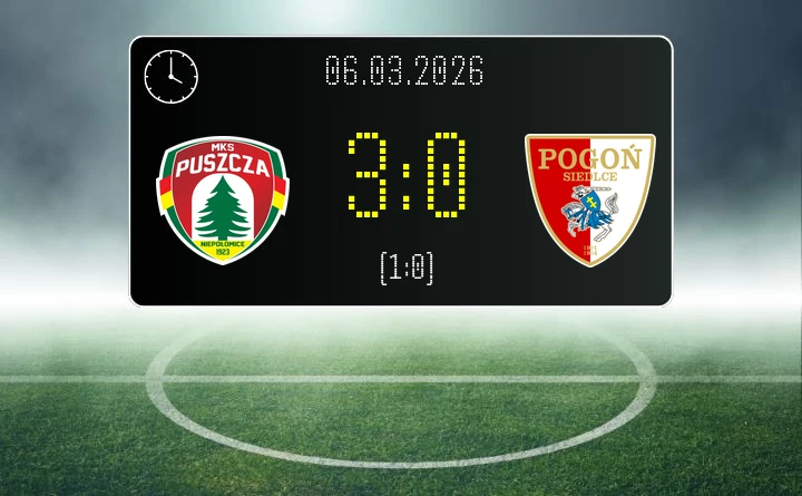 [PIŁKA NOŻNA] Puszcza Niepołomice – Pogoń Siedlce 3:0 – Walka o punkty w Betclic 1. lidze na stadionie w Niepołomicach