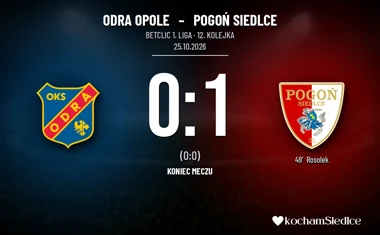 [PIŁKA NOŻNA] Betclic 1. liga: Odra Opole – Pogoń Siedlce 0:1, gol Rosołka dał przełamanie