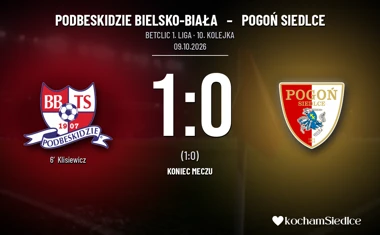 [PIŁKA NOŻNA] Podbeskidzie Bielsko-Biała – Pogoń Siedlce 1:0. Gol w 6. minucie rozstrzygnął mecz w Betclic 1. lidze