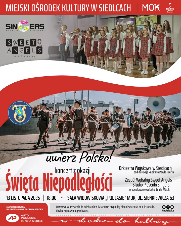 Obraz do artykułu: 🇵🇱 "Uwierz Polsko" - Koncert z okazji Święta Niepodległości w Siedlcach
