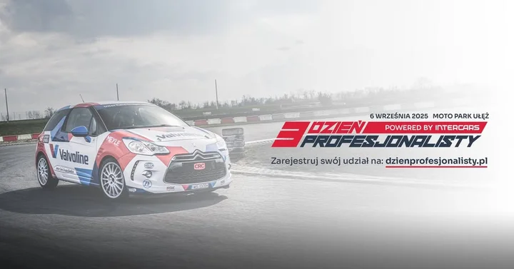 Obrazek przedstawia grafikę promocyjną wydarzenia Dzień Profesjonalisty Inter Cars — motoryzacyjne pokazy i strefy technologiczne