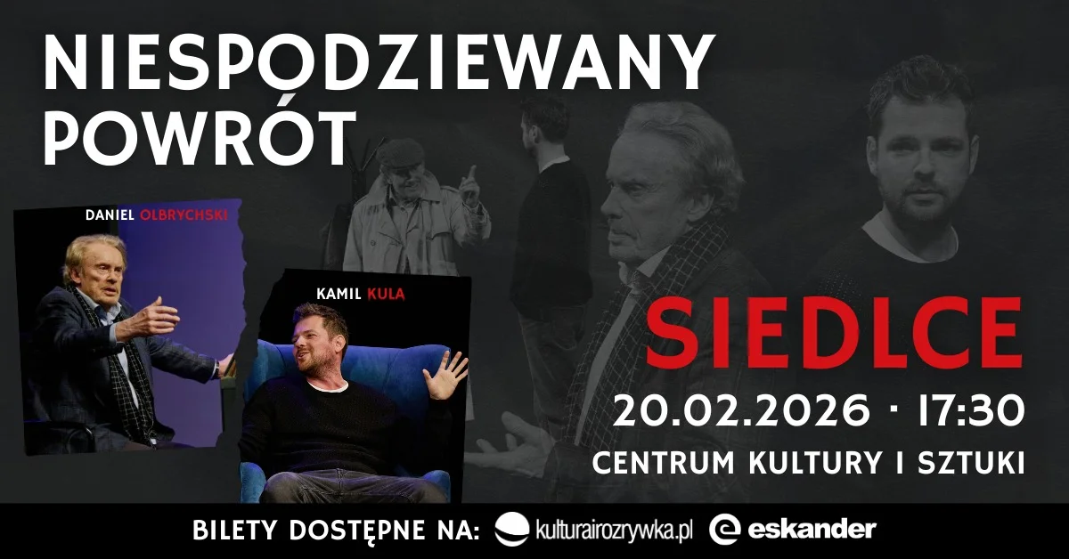 Grafika promocyjna wydarzenia Komediowy spektakl teatralny w Siedlcach z Olbrychskim i Karolakiem