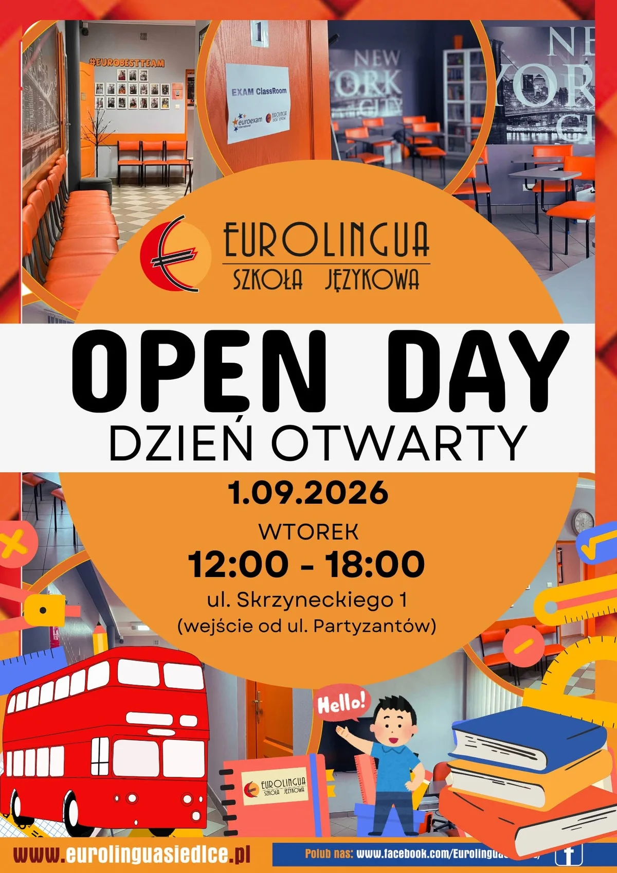 Grafika promocyjna wydarzenia OPEN DAY EUROLINGUA SIEDLCE: dzień otwarty