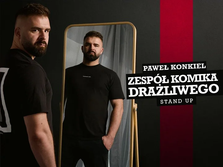 Obrazek przedstawia grafikę promocyjną wydarzenia Stand-up Pawła Konkiela: Zespół Komika Drażliwego