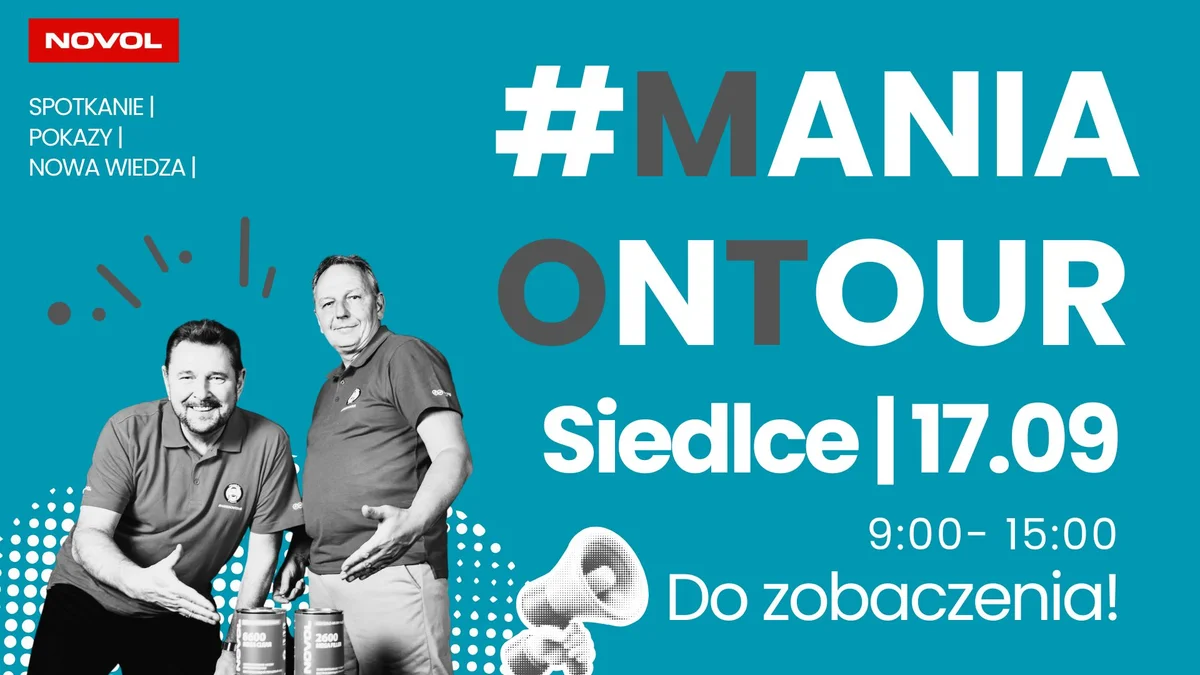 Grafika promocyjna wydarzenia Pokazy lakiernicze NOVOL w Siedlcach – Letnia Trasa DEMOBUS