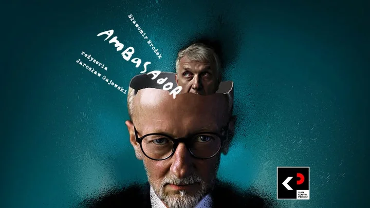 Grafika promocyjna wydarzenia Ambasador S. Mrożka — spektakl w Siedlcach w reżyserii Jarosława Gajewskiego