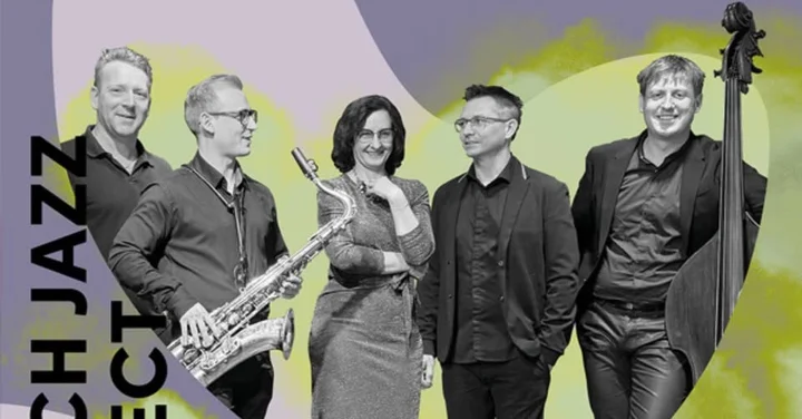 Obrazek przedstawia grafikę promocyjną wydarzenia Francuski jazz na żywo w Siedlcach — French Jazz Project