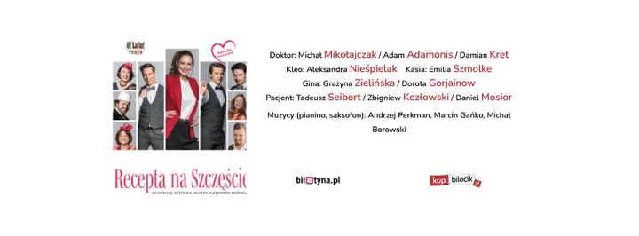 Grafika promocyjna wydarzenia Recepta na szczęście — muzyczna komedia romantyczna w Siedlcach