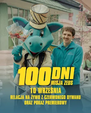 Grafika promocyjna wydarzenia 100 DNI: Misja Zeus – premiera filmowa