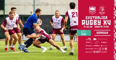 Grafika promocyjna wydarzenia Budmex Rugby Białystok vs MKS Pogoń Awenta Siedlce — mecz Ekstraligi w Białymstoku