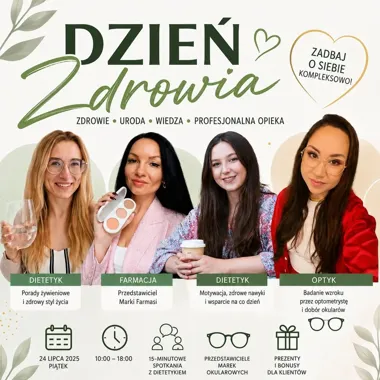 Grafika promocyjna wydarzenia Dni Otwarte Poradnia Symetria | Optyk Muchawka – zdrowie i wzrok