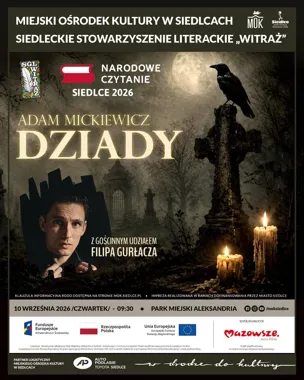 Grafika promocyjna wydarzenia Narodowe Czytanie – „Dziady” Adama Mickiewicza
