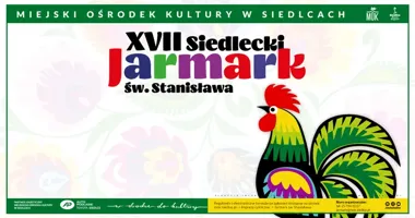 Grafika promocyjna wydarzenia XVII Siedlecki Jarmark św. Stanisława — rzemiosło, smaki i warsztaty w sercu Siedlec