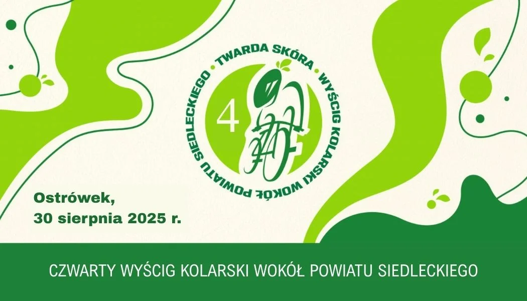 Grafika promocyjna wydarzenia Wyścig kolarski wokół powiatu siedleckiego – IV edycja w Gminie Siedlce