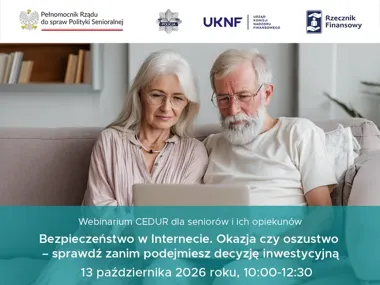 Seniorzy poznają metody oszustów. Bezpłatne webinarium o fałszywych inwestycjach