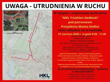 Triathlon zamknie kilka ulic w Siedlcach. Kierowcy pojadą objazdami