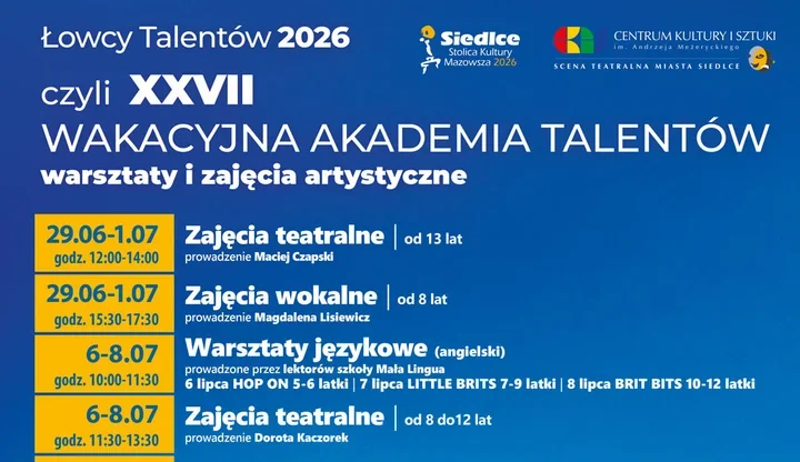 Wakacyjna Akademia Talentów szykuje teatr, rytm i rolki