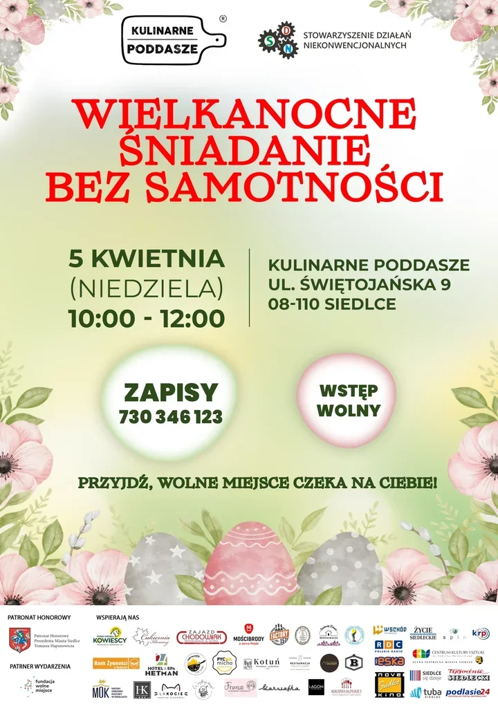 Wielkanocne śniadanie w Siedlcach - stół, przy którym nikt nie zostaje sam