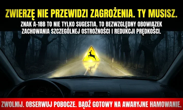 Mokre drogi i dzikie zwierzęta. Policja ostrzega kierowców w Siedlcach