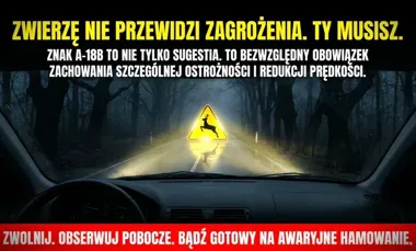 Mokre drogi i dzikie zwierzęta. Policja ostrzega kierowców w Siedlcach