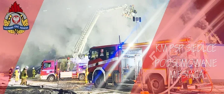 Strażacy z Siedlec ugasili pożar i ewakuowali bydło - miesiąc w liczbach